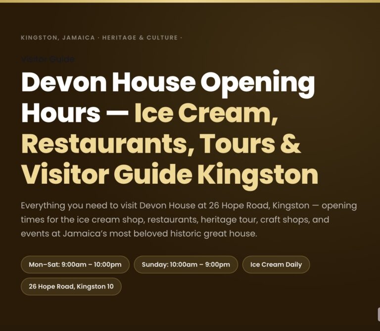 Devon House Opening Hours