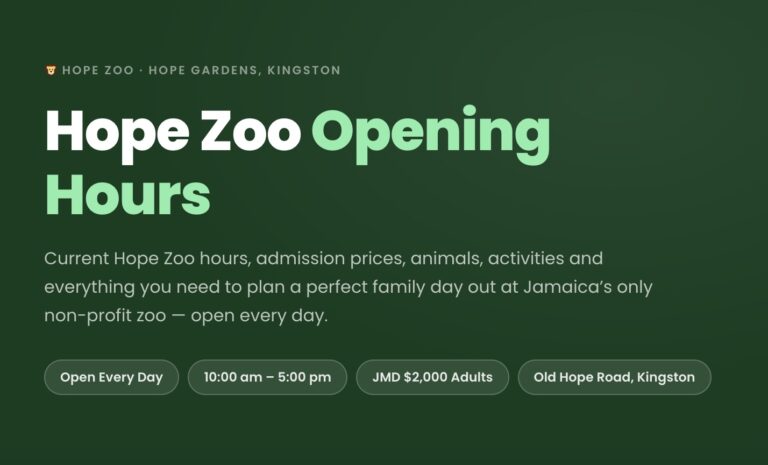 Hope Zoo Opening Hours