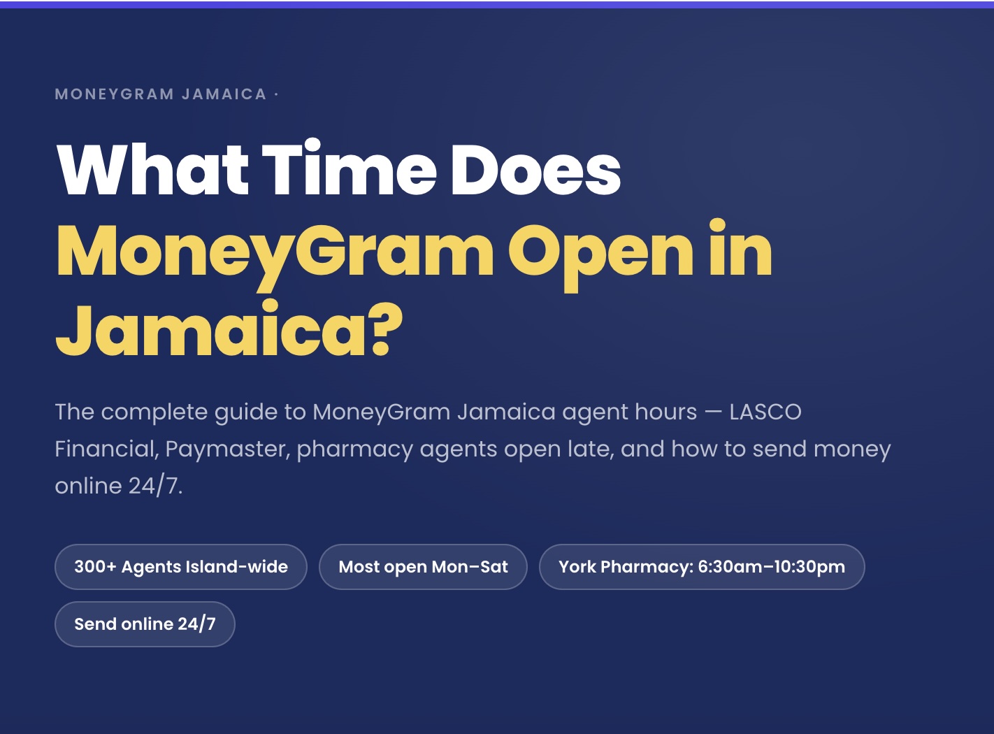 MoneyGram Opening Hours