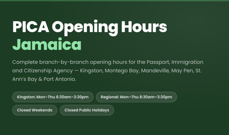 PICA Opening Hours