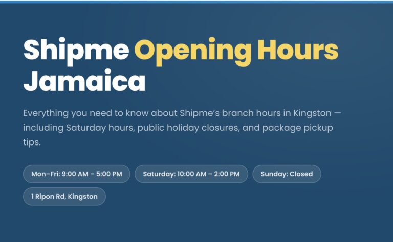 Shipme opening hours