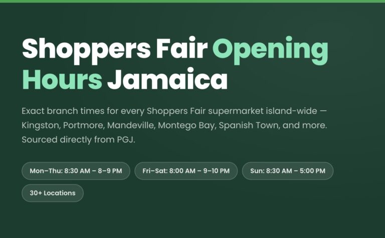 Shoppers Fair Opening Hours
