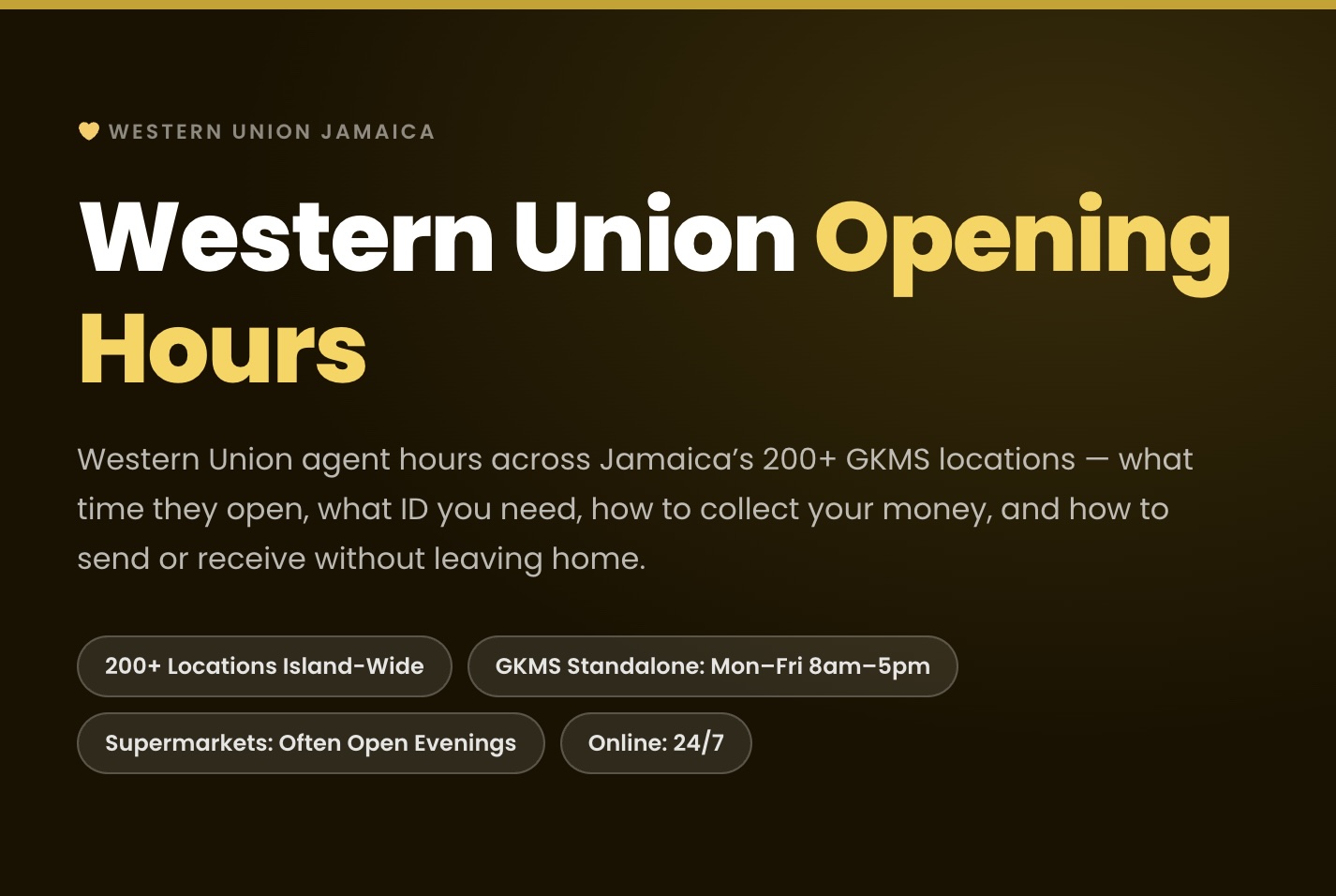 Western Union Opening Hours