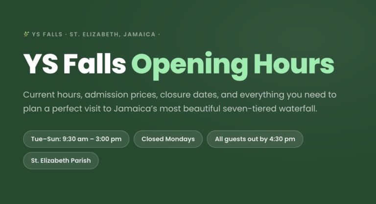 YS Falls Opening Hours