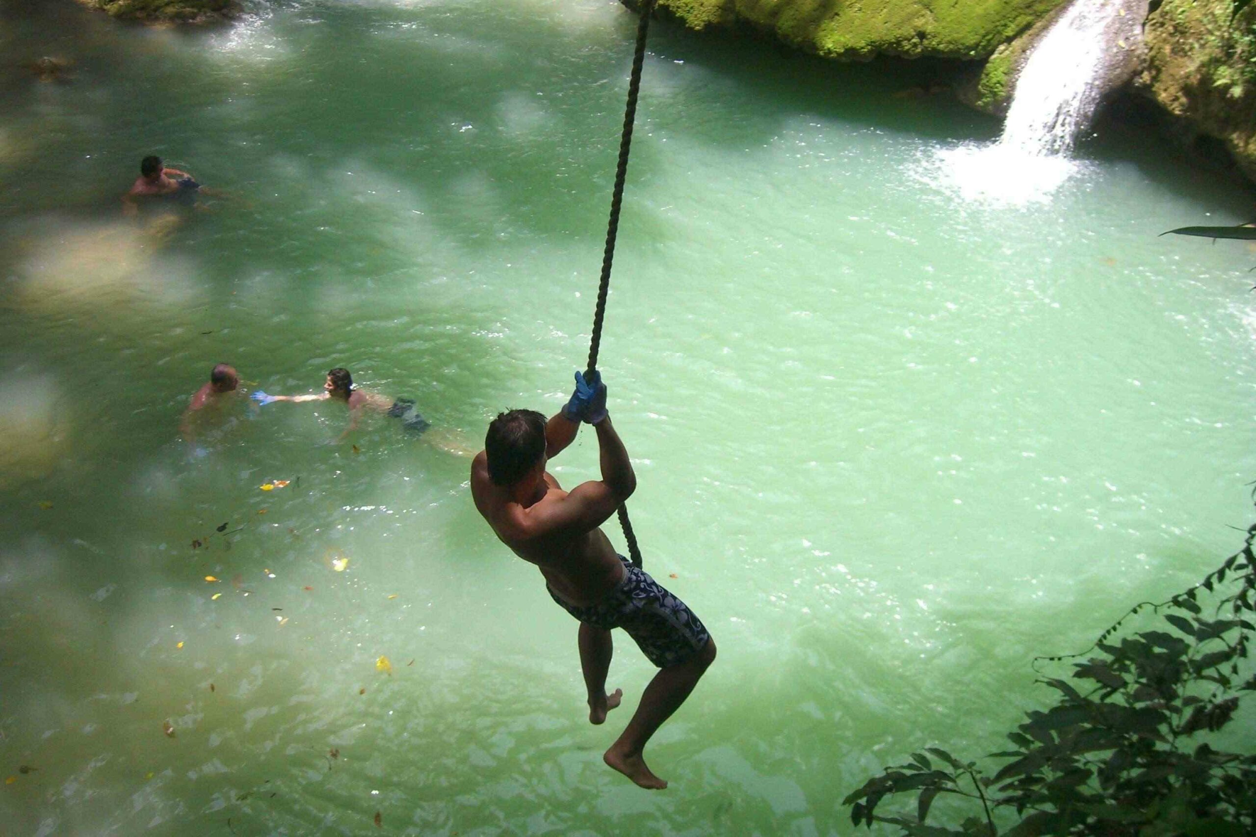 YS Falls Jamaica — seven-tiered waterfall cascading into natural swimming pools, St. Elizabeth Parish
