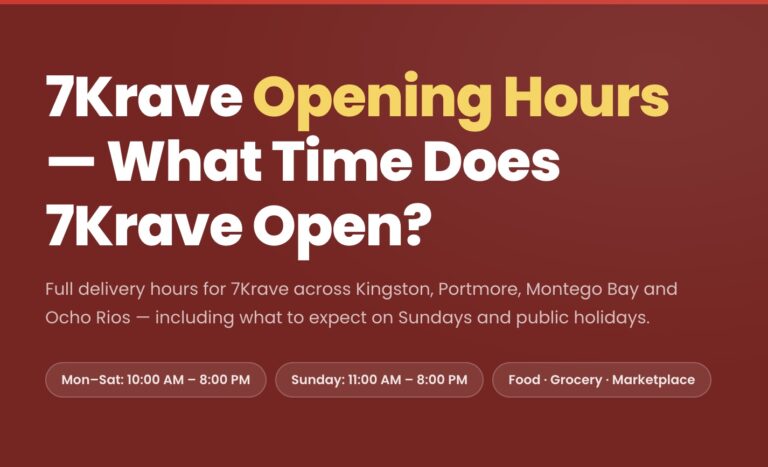 7Krave Opening Hours