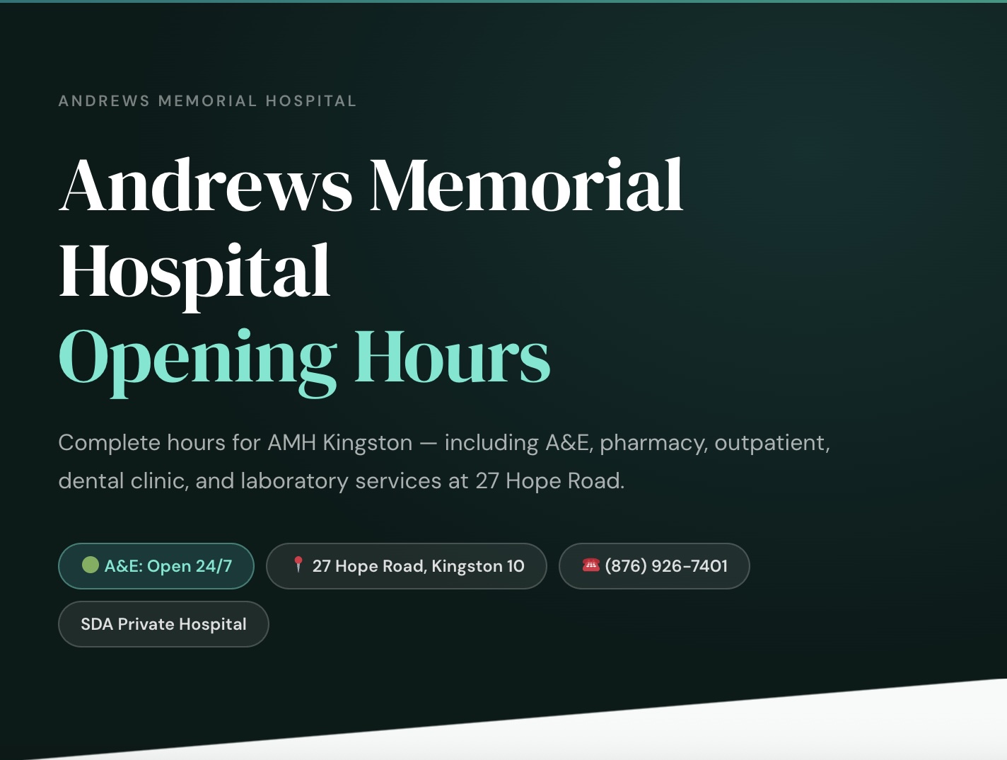 Andrews Memorial Hospital Opening Hours