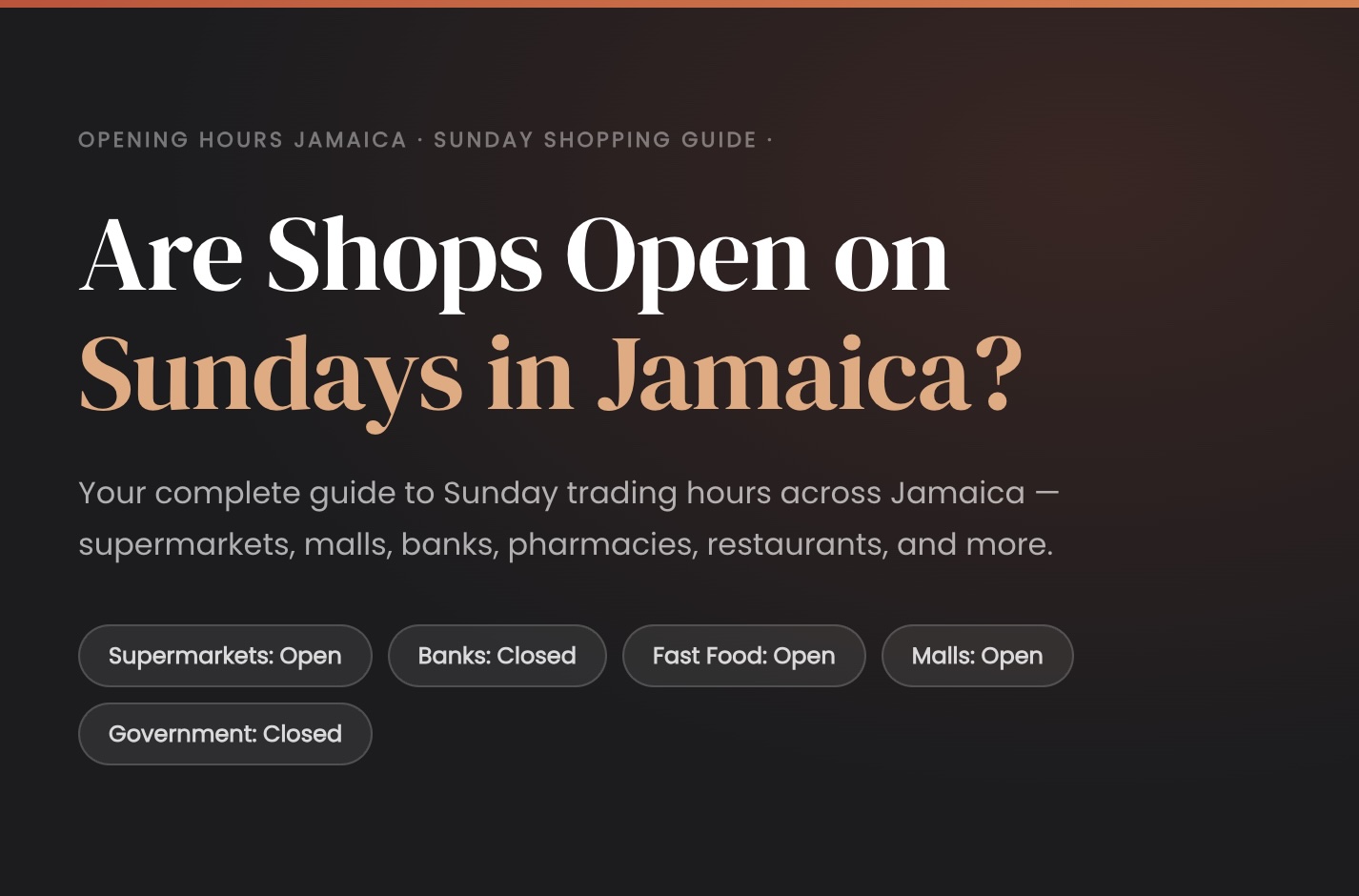 Are Shops Open on Sundays in Jamaica?