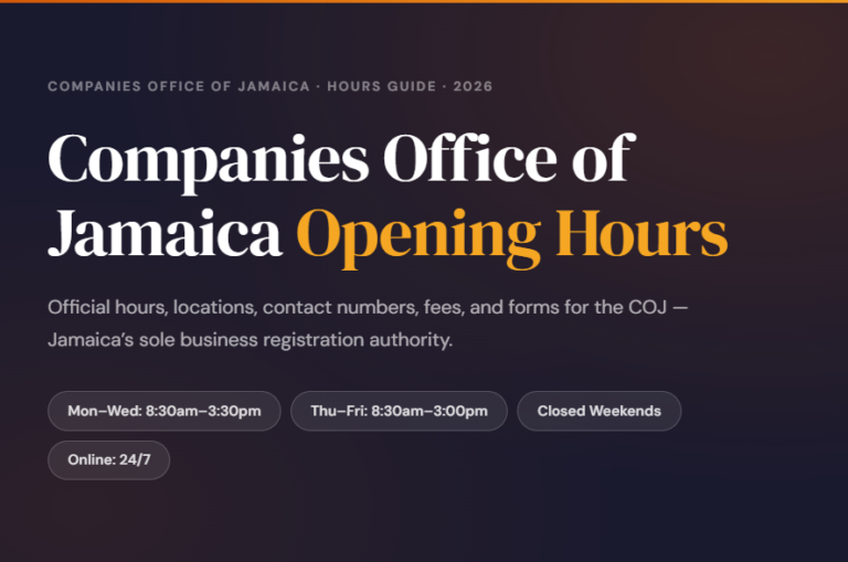 Companies Office of Jamaica Opening Hours