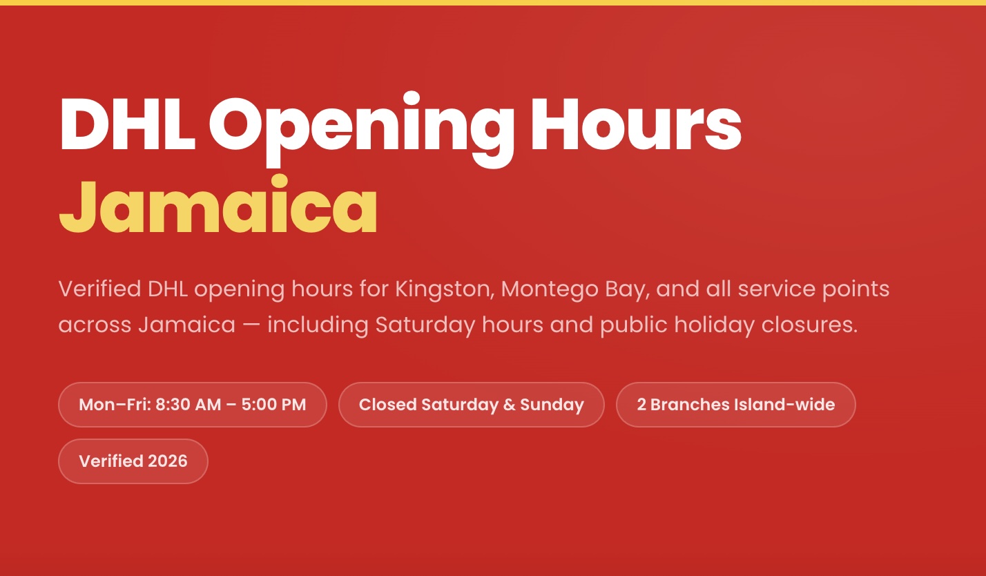 DHL Opening Hours Jamaica