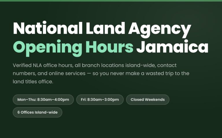 National Land Agency Opening Hours