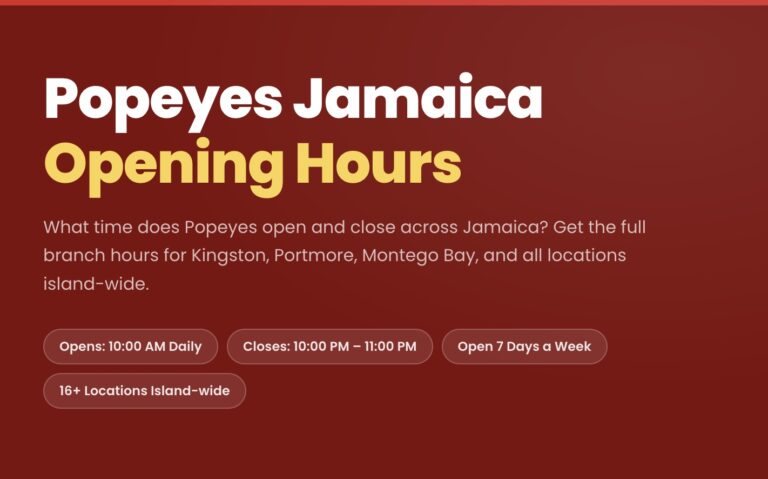 Popeyes Jamaica Opening Hours