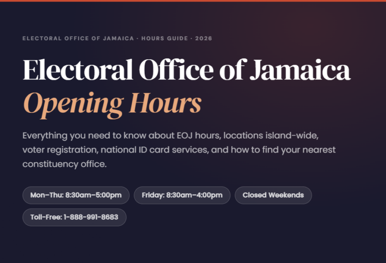 Electoral Office of Jamaica Opening Hours
